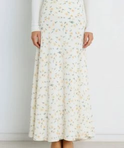 PUP14 Florence Skirt - Cream Floral Clothing