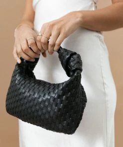 PUP38 Wedding Guest Alma Woven Shoulder Bag - Black