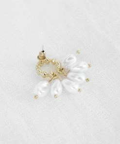 PUP38 Wedding Guest Amelia Pearl Earrings - Gold