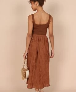 PUP64 Adele Midi Skirt - Brown Clothing
