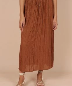 PUP64 Adele Midi Skirt - Brown Clothing