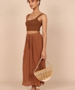 PUP64 Adele Midi Skirt - Brown Clothing