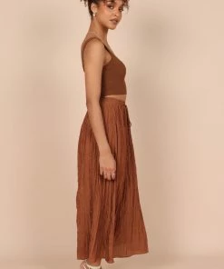 PUP64 Adele Midi Skirt - Brown Clothing
