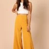 PUP52 Clothing Annie High Waisted Wide Leg Pants - Mustard