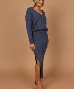 PUP4 Aspen Cable Knit Skirt - Midnight Blue