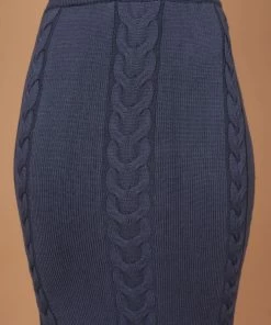 PUP4 Aspen Cable Knit Skirt - Midnight Blue