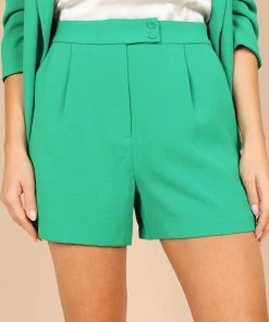 PUP63 Audrey Tailored Shorts - Teal Clothing
