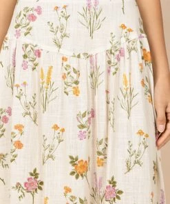 PUP52 August Maxi Skirt - Beige Floral