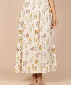 PUP52 August Maxi Skirt - Beige Floral