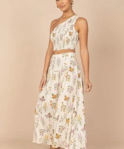 PUP52 August Maxi Skirt - Beige Floral