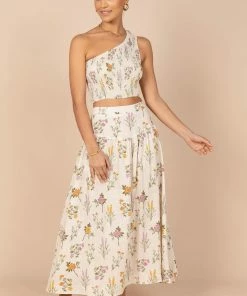 PUP52 August Maxi Skirt - Beige Floral