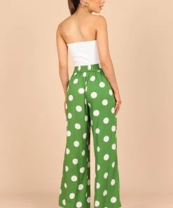 PUP49 Blake Polka Dot Wide Leg Pants - Green