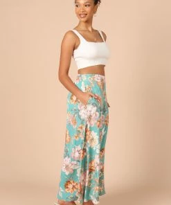 PUP50 Bloom A Line Midi Skirt - Blue