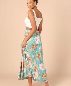 PUP50 Bloom A Line Midi Skirt - Blue