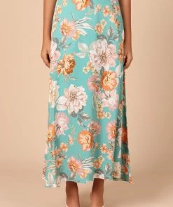 PUP50 Bloom A Line Midi Skirt - Blue
