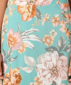 PUP50 Bloom A Line Midi Skirt - Blue