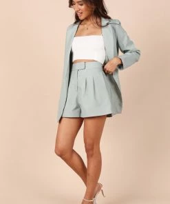PUP8 Bridget Tailored Shorts - Sage Green