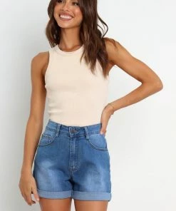 PUP54 Carlie Shorts - Mid Blue Wash Clothing