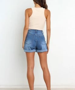 PUP54 Carlie Shorts - Mid Blue Wash Clothing