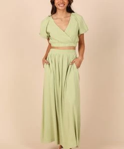 PUP52 Clothing Cecily High Waisted Maxi Skirt - Sage