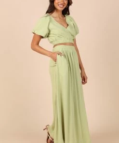 PUP52 Clothing Cecily High Waisted Maxi Skirt - Sage