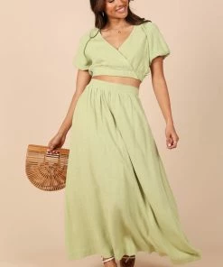PUP52 Clothing Cecily High Waisted Maxi Skirt - Sage
