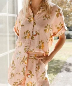 PUP52 Cecily Tailored Shorts - Pink Floral