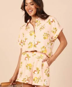 PUP52 Cecily Tailored Shorts - Pink Floral