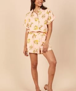 PUP52 Cecily Tailored Shorts - Pink Floral