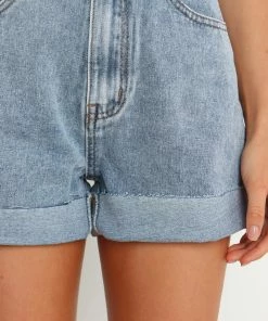 PUP54 Daisy Shorts - Light Blue Wash Clothing