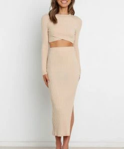 PUP4 Dakota Skirt - Beige Clothing