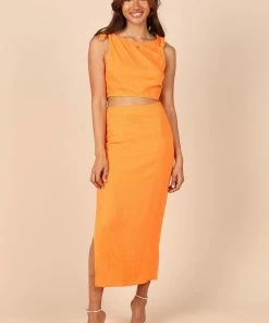 PUP8 Clothing Danika Midi Skirt - Orange