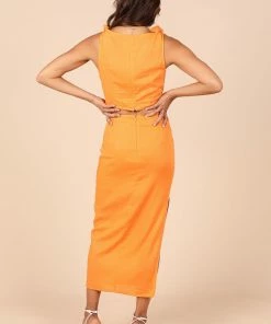 PUP8 Clothing Danika Midi Skirt - Orange