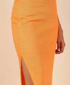 PUP8 Clothing Danika Midi Skirt - Orange
