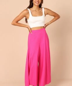 PUP49 Deanna Wide Leg Pants - Hot Pink