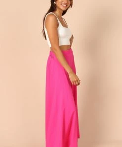 PUP49 Deanna Wide Leg Pants - Hot Pink