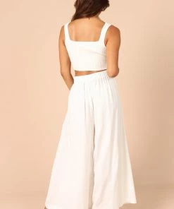 PUP49 Deanna Wide Leg Pants - White