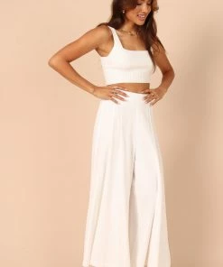 PUP49 Deanna Wide Leg Pants - White