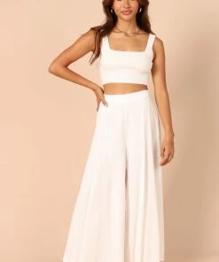 PUP49 Deanna Wide Leg Pants - White