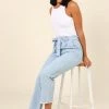 PUP64 Dexter Paperbag Waist Jean - Light Blue Wash Clothing