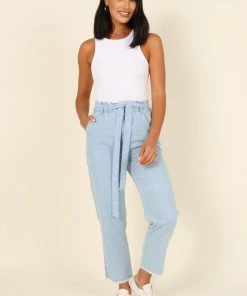 PUP64 Dexter Paperbag Waist Jean - Light Blue Wash Clothing