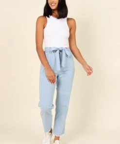 PUP64 Dexter Paperbag Waist Jean - Light Blue Wash Clothing