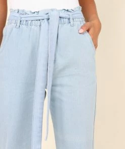 PUP64 Dexter Paperbag Waist Jean - Light Blue Wash Clothing