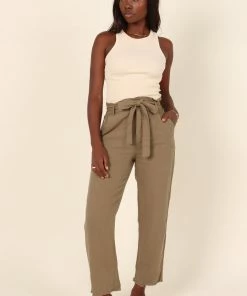 PUP64 Dexter Paperbag Waist Jean - Olive