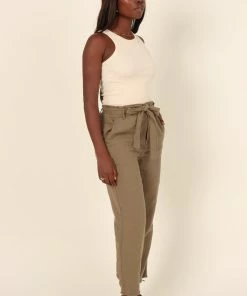 PUP64 Dexter Paperbag Waist Jean - Olive