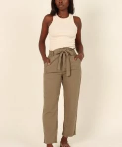 PUP64 Dexter Paperbag Waist Jean - Olive