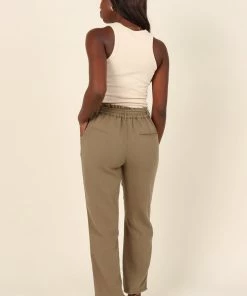 PUP64 Dexter Paperbag Waist Jean - Olive