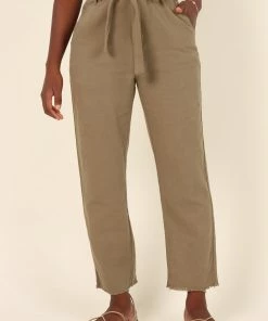 PUP64 Dexter Paperbag Waist Jean - Olive