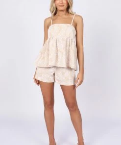 PUP50 Clothing Etosha High Waisted Shorts - Beige