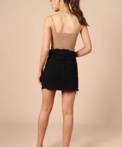 PUP14 Felix Denim Mini Skirt - Washed Black